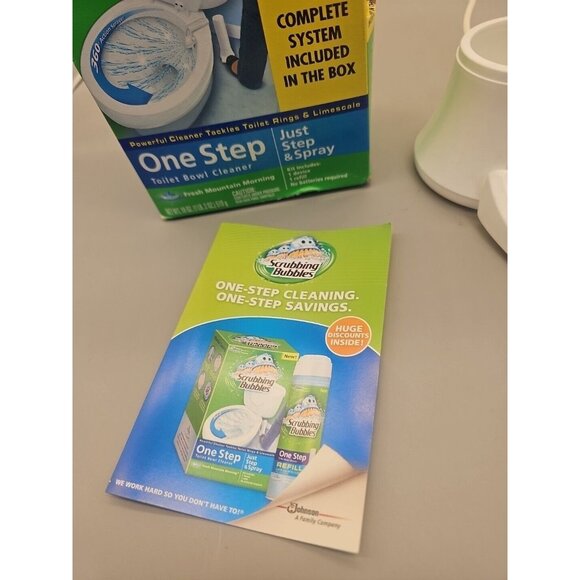 Scrubbing Bubbles One Step Toilet Bowl Cleaner Kit NEW Refill & Holder Box Damag - Picture 2 of 5